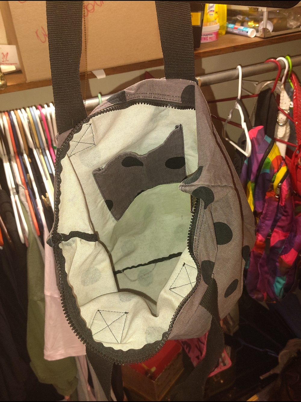 Victoria's Secret Gray Polka Dot Shoulder Bag